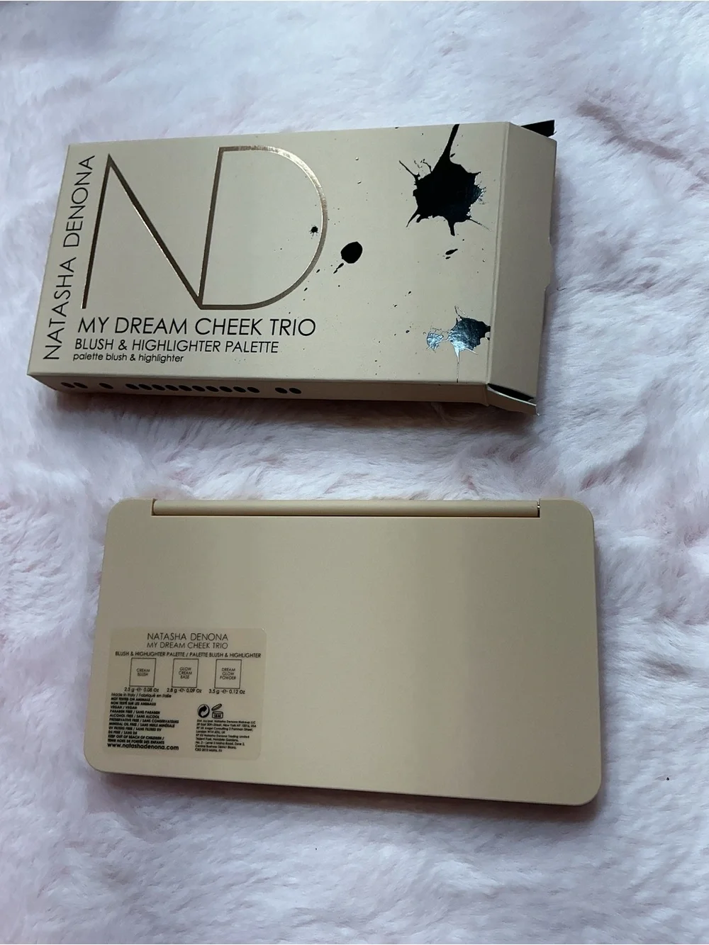 Natasha Denona My Dream Cheek Trio Palette - Beige with Black Splatter